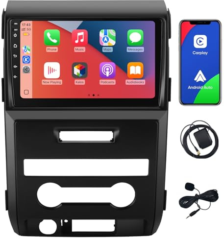 Junsun 5G WiFi 64GB ROM Car Radio Stereo for Ford F150 2009 2010 2011 2012,Wireless CarPlay/Android Auto,9 HD IPS Touch Display Support Rearview GPS DSP RDS Bluetooth 5.0 AM/FM Stereo