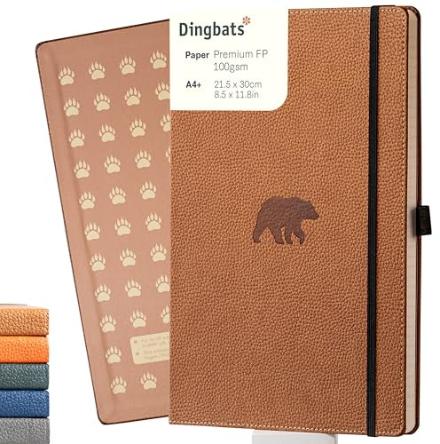 Dingbats* - Wildlife Dotted Extra Large A4 Notebook - PU Leather Hardcover Journal for Work, Writing - Pocket, Elastic Closure, Pen Holder, Bookmark