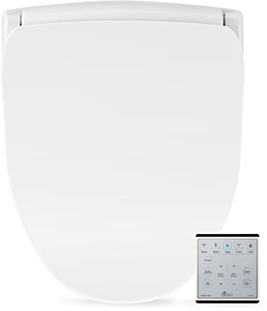 Bio Bidet Slim Two Electric Bidet Toilet Seat Round, Warm Water, Heated Seat, Night Light, Front and Rear Wash, Wireless Remote Control, White