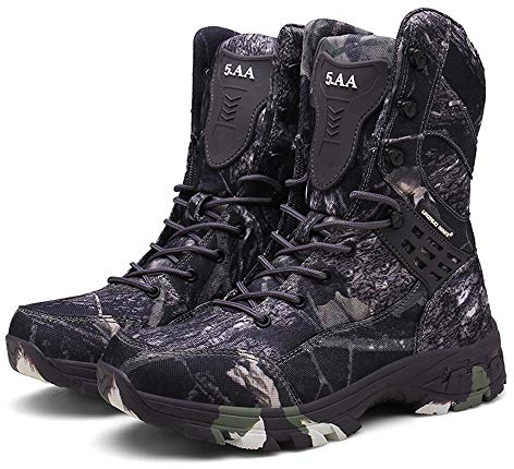Bititger - Botas de desierto militares de piel, impermeables, con cremallera, botas tácticas y de combate para hombre, para patrullas, de seguridad, para policías, color, talla 39 1/3 EU