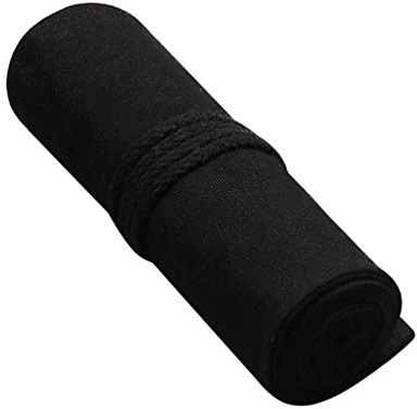 Healifty Rollmäppchen für Stifte, Leinen, für 48 Stifte (schwarz)