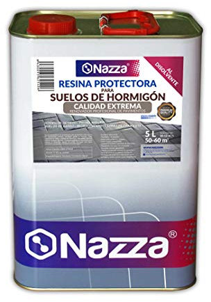 Nazza Resina Protectora para Suelos de Hormigón al Disolvente CALIDAD EXTREMA | Alto Rendimiento a Una Sola Capa | 5 Litros