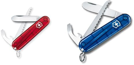 Victorinox Kinder Taschenmesser My First Victorinox H (9 Funktionen, Runde Klinge) rot transparent