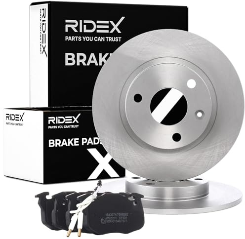 RIDEX 3405B0194 Jeu Disques et plaquettes de freins Avant avec tôle anti-bruit convient pour PEUGEOT 106 II 3/5 portes (1A, 1C)