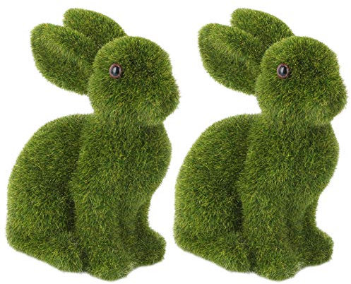 BESPORTBLE Eierwärmer Moos Beflockt Ornament Grün Skulptur Osterdeko 2pcs H? Desktop Ornament Ostern Festival Party Garten Feengarten Dekoration Stroh