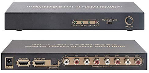 Estrattore audio analogico digitale 4K a 7.1 canali Uscita SPDIF multicanale ottica A convertitori compatibili con HDMI 7.1 192 KHz DAC LPCM