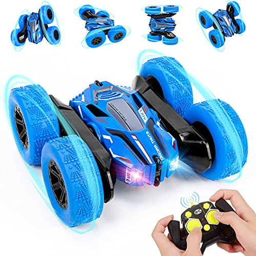 Ferngesteuertes Auto für Kinder RC Stunt 4WD 2.4 Ghz Fernbedienung 360° Flip Offroad mit Zwei aufladbare Batterien Spielzeugautos Ferngesteuerte Fahrzeuge für Jungen ab 3 4 5 6 7 8 12
