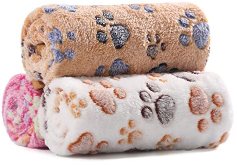 Demigreat Demigeat Hundtäcke kattfilt fluffig tvättbar för små medelstora hundar och katter, 3-pack mjuk gosig filt hund katt för vår och sommar, husdjur kaninfilt för säng transportlåda