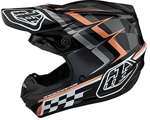 Troy Lee Designs SE4 Polyacrylite Adult Motocross Off-Road Dirt Bike Helmet with MIPS, Warped, Black / Copper, Medium