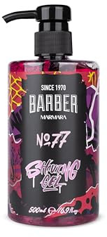 barber marmara MARMARA Rasiergel Männer No.77 - Herren transparent 500ml - Shaving Gel Men - für eine präzise Rasur der Bartkonturen - optimales Gleiten - Kühlt die Haut - mit Pumpenspender