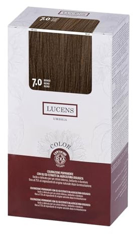 Lucens 7.0 Biondo - Kit Colorazione Capelli Permanente Senza Ammoniaca Con Oli ed Estratti da Agricoltura Biologica