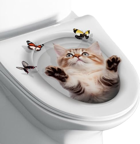 3D-Wandaufkleber, abnehmbarer Katzen-Aufkleber und Aufkleber, Badezimmer- -Aufkleber für Schlafzimmer, Wassertank, WC-Sitz, Wand Vllold