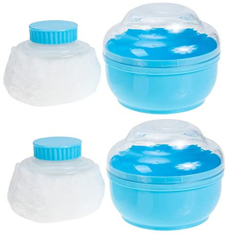 Housoutil 2 Sätze Puderquaste kotzpulver kinder babypflege Puderzubehör Puderbox baby baby care pusteäffchen babypuder Puder für Kinder puder puff Körper Puderdose neugeboren Acrylplüsch