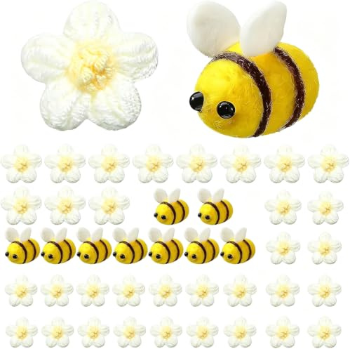 Bogoro 36 Stück Kleine Filzbienen Mini Wollfilz Bienen Figuren | Bastel Verzierungen für DIY Handwerk, Anhänger, Haargesteck, Hut, Wanddeko, Babyparty Dekoration & Faschingskostüm