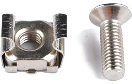 Toyvian 2sets Cage Nuts and Mounting Screws Washers for Server Rack Cabinet Square Hole Cage Nut and Screw