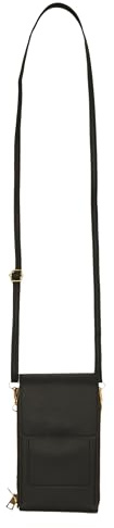 Be Mix Pochette Smartphone Bandoulière Tactile Porte-Cartes 120 cm Noire | Bandoulière ajustable, écran tactile, porte-cartes, poches, poche transparente, sorties, voyage, mains libres