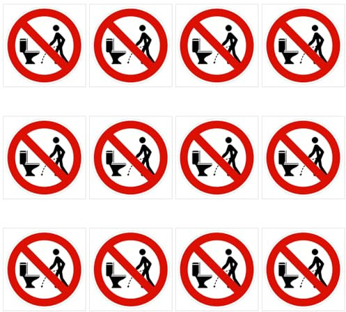 Pizsiea 12 Piezas Cartel Baño, Φ12,7 cm Señales de WC - Vinilo Autoadhesivo, con Protección UV, Antidecoloración y Resistente a la Intemperie para Interiores y Exteriores