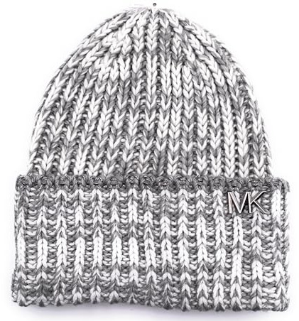 Michael Kors-mössa I dammössa I mössa I ullmössa I vintermössa I en storlek I stickad mössa I mjuk akrylull I logotyp I grå-vit 1181, GRÅ, one size