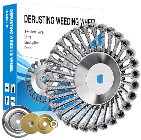 Profi Unkrautbürste für Freischneider,Wildkrautbürste für Motorsense mit 25,4mm Bohrung,Drahtbürste Freischneider,Hohe Standfestigkeit,Robust und Langlebig (8 Zoll)