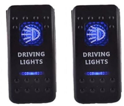 Kippschalter für Boote, Marine, 12 V, 20 A, blaues LED-Licht, 5-polig, 2 Positionen, 2 Stück, 2 Stück
