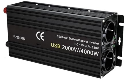 Convertisseur Tension Convertisseur Puissance 12 V 220 V 500/1500/2000/2600/3000 W Prise UE Inverseur Automatique 12 V Transformateur 12 V 220 V pour Voiture Solaire Pur Sinus(12V 220V 4000W)