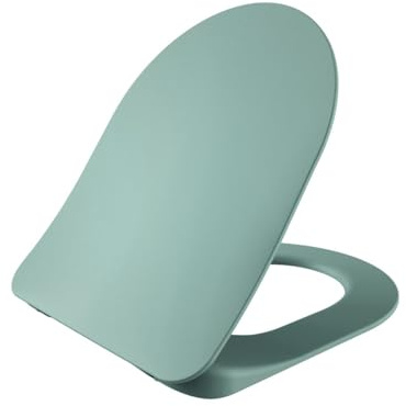 CREAVIT Abattant WC en Duroplast avec charnières en acier inoxydable, système d'abaissement automatique Vert Nil