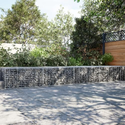 GCHDHAPB Gabion Basket with Cover 800x100x50 cm Galvanised IronHome & Garden Lawn & Garden Gardening Pots & Planters