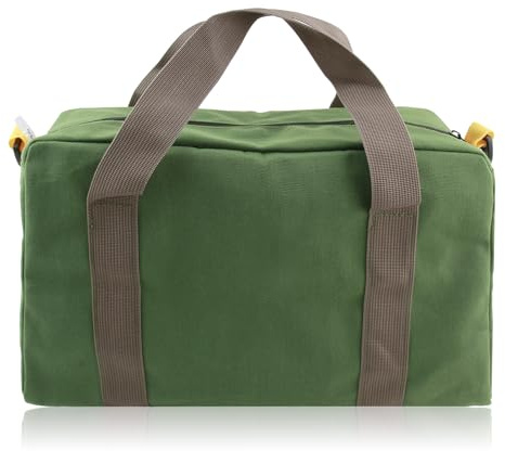 Borsa per attrezzi, ampia borsa per attrezzi in tela, resistente, piccola borsa per attrezzi, organizer per riporre chiavi inglesi (verde militare, XL/45,72 cm)