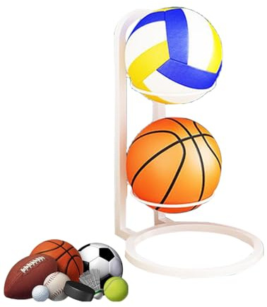 Soporte de baloncesto de hierro fundido para voleibol, multifuncional, estante de almacenamiento de bolas de hierro multicapa para dormitorio, sala de estar, garaje