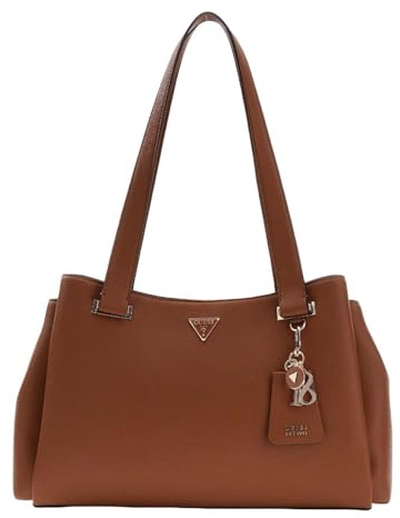 GUESS Schultertasche Evie Girlfriend Carryall Cognac braun