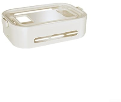 Comgooldool Router-Aufbewahrungsbox mit Kabelmanagement für TV-Set-Top-Box und Modem, Schreibtisch-Kabel-Organizer-Rack für Home Office Entertainment Center, Kunststoff, weiß, 32 x 22 x 11 cm