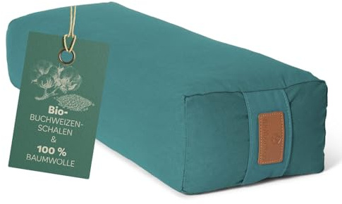 #DoYourYoga Yogabolster »Paravati« 67cm x 13cm | Gefüllt mit Bio-Dinkelspelz (KBA) oder Bio-Buchweizenschalen (KBA) | Yogakissen mit waschbarem Bezug | Sitzkissen & Zafukissen für Yin Yoga