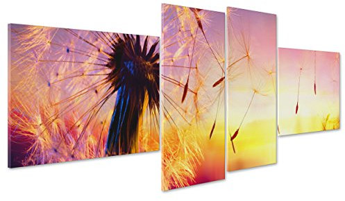 ConKrea Quadro su Tela Canvas - INTELAIATO - Pronto da Appendere - Fiore Soffione - 170x70cm (cod.2292)