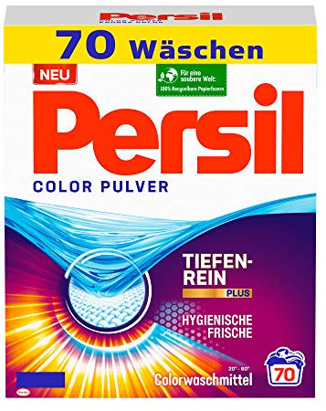 Persil Poudre de couleur (70 lavages), lessive couleur avec technologie Propreté Plus, lutte contre les taches les plus tenaces, lessive en poudre pour des couleurs vives.