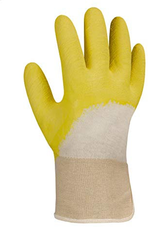 texxor (12 Paar) Handschuhe Universalhandschuhe LATEXBESCHICHTET 12 x natur/gelb 10