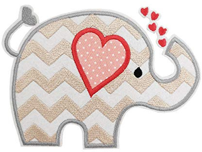 Valentines Day Outfit DIY, 15,2 cm großer Elefant bestickt zum Aufbügeln, Valentinstag, süße Mädchen-Applikation, Klassenzimmerpreis, Valentinstag, Geschenk, Austausch, Partygeschenke