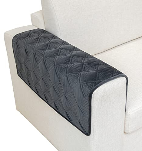 Eismodra Armrest Covers,Sectional Couch Covers,L Shape Sofa Slipcover Furniture Protector for Dogs Cats Pet Chaise Lounge 3 Cushion Couch Loveseat,Dark Gray 28 x 28 inches (Only 1 Piece)