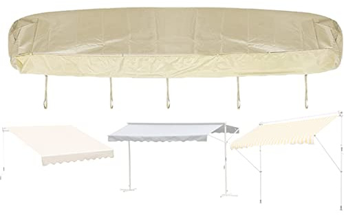 DFEO@MF Custodia per Tenda da Sole, Telo Protettivo per Tende da Sole Impermeabile Antipolvere con Cordino, 210D Tessuto Oxford, Copertura per Tenda da Sole a Bracci Estensibili (Beige,5m)