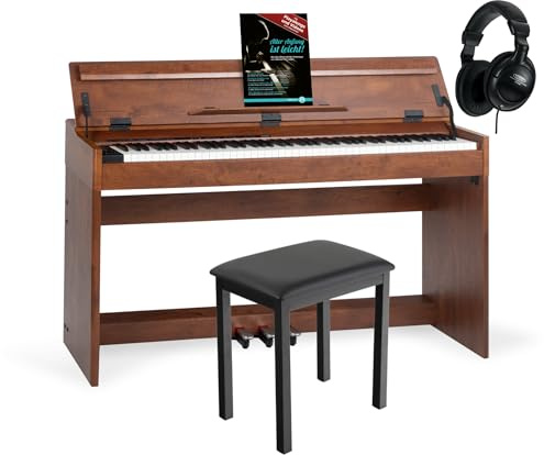 McGrey DP-18 WN E-Piano Nussbaum matt Set, 128-fache Polyphonie, Off) | 88 gewichtete Tasten mit Hammermechanik, Anschlagsdynamik (On, Off), 80 interne Demo-Songs, 128 Klänge, 3 Pedale (Sustain