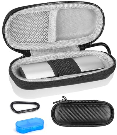 Case for Kardiamobile EKG Monitor, Compatible with Kardia Mobile EKG Heart Monitor, Hard Travel Box for Alivecor Kardiamobile 6L & 6L Max, Pill Box and Carabiner Clip Included