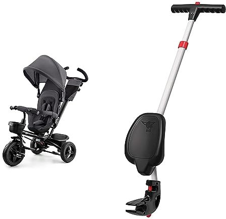 Kinderkraft AVEO Dreirad ab 9 Monate bis 25 kg, Kinderdreirad mit schubstange & BIG - Multi-Schubstange - 4-fach höhenverstellbare Schiebestange