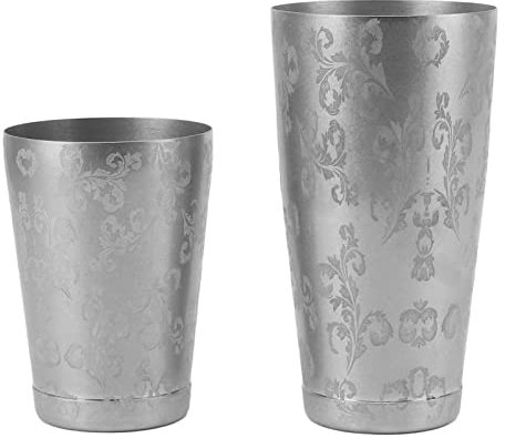 BestAlice Juego de Coctelera, 2 Piezas de Coctelera Boston, Juego de Coctelera de Acero Inoxidable, Mezclador de Bebidas Martini para Bartending, Bar Bartender Bebida Mezclando Latas(Hoja)
