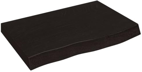 Tidyard Waschtischplatte Badezimmer Waschtisch Waschtischkonsole Platte Holzplatte für Aufsatzbecken Badmöbel Dunkelbraun 60x50x4 cm Massivholz Behandelt