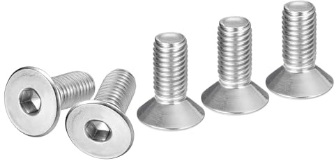 DTGN 10er Packung M10-1.5 x 25mm Sechskantschrauben mit Zylindersenk-Kopf | Senkkopfschrauben, 304 Edelstahl, Vollgewinde