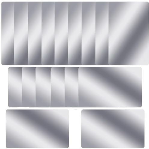 50 Stücke Metall Visitenkarten,Aluminium Edelstahl Rohlinge Namenskarte Lasergravierte Visitenkarte, Namenskarte,Für Haus Büro Kunden DIY Geschenkkarten(Silber)