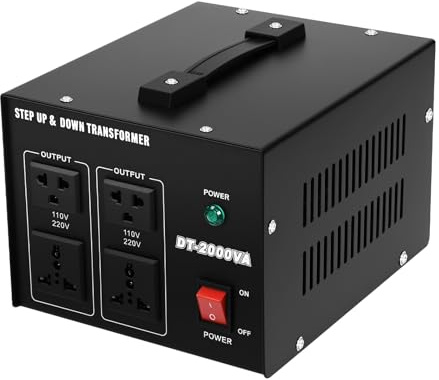Xigner Convertitore di tensione AC 220/240 V a 110 V, adattatore 2000 W, stabilizzatore di tensione, regolatore di tensione, trasformatore di corrente per tutti i dispositivi elettrici ed elettronici