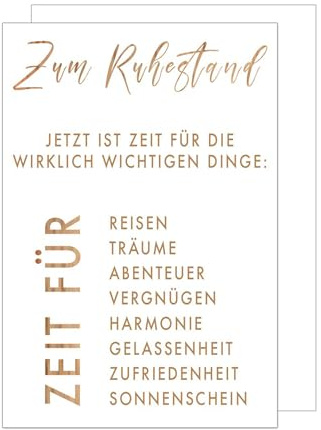 Edition Seidel Premium XXL Maxi Glückwunschkarte zum Ruhestand mit Umschlag Format DIN A4. Ruhestandskarte Abschied Grußkarte Karte mit Spruch Billet Mann Frau Rente (A4-R138)