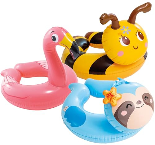 1 Stück Aufblasbarer Schwimmring, Faultier/Flamingo PVC Wasserspielring,Schwimmreifen Wassersport Partyzubehör Schwimmringe Tierringe für Baby Kinder 2-6 Jahre Sommer Schwimmbad Pool Strand