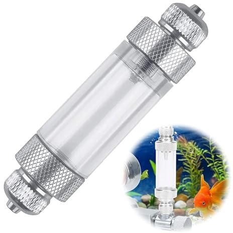 Tnfeeon Aquarium Wasserpflanze CO2 Blasenzähler Doppelkopf Aluminiumlegierung Aquarium Diffusor Regler für Kohlendioxidmessung (Doppelkopf-Blasenschreiber)