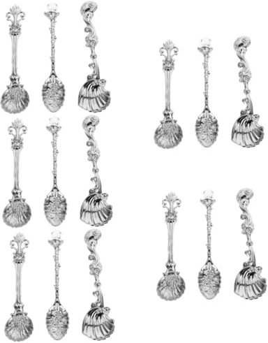 Amosfun 5 Sätze Vintage-geschirr Vintage Zuckerlöffel Europäischer Kaffeelöffel Antiker Teelöffel Schalenlöffel Esslöffel Eiskugeln Minilöffel Für Desserts Löffel Aus Metall